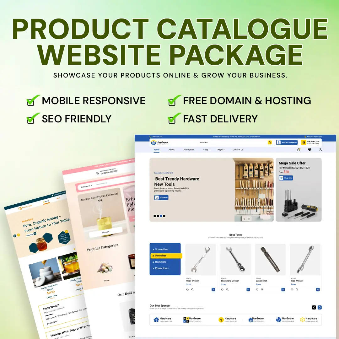Product Catalogue Website Package
