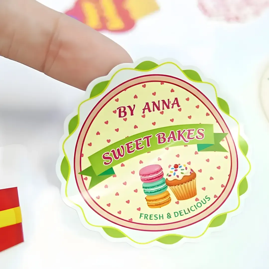 Custom Shape Paper Gumming Sticker Printing Delhi - Die-Cut Product Labels by Printel Deziner