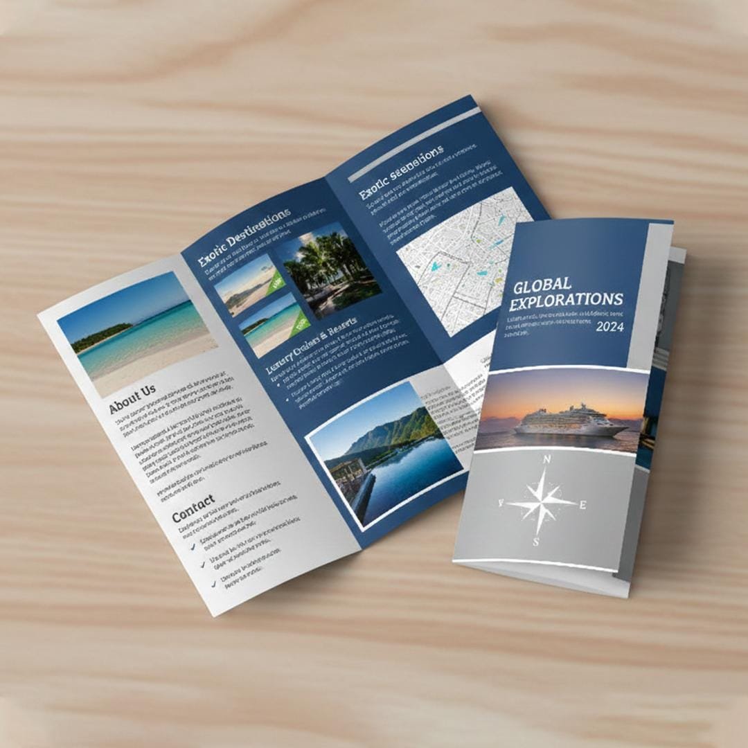 Brochures 1 Premium Trifold and Bifold Brochure Printing Service in Delhi by Printel Deziner showcasing Jewelry and Corporate designs.