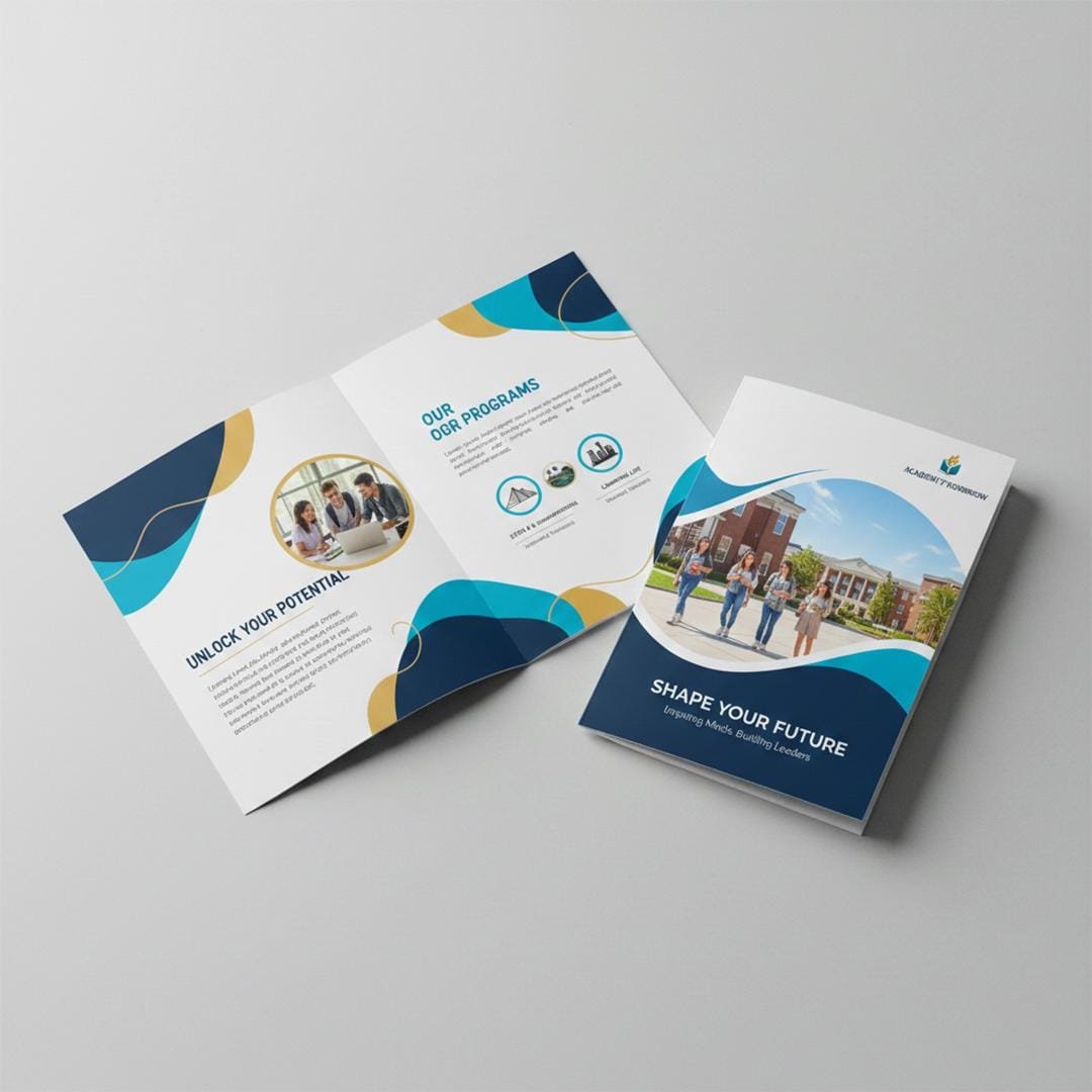 Custom Flyers 3 Premium Trifold and Bifold Brochure Printing Service in Delhi by Printel Deziner showcasing Jewelry and Corporate designs.