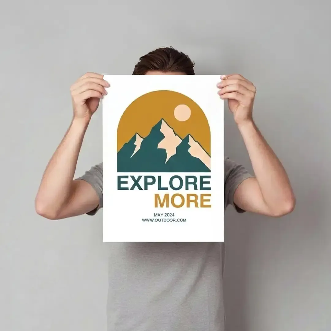 Premium Poster Printing Delhi services at Printel Deziner featuring A3 and A4 multi-size glossy prints.