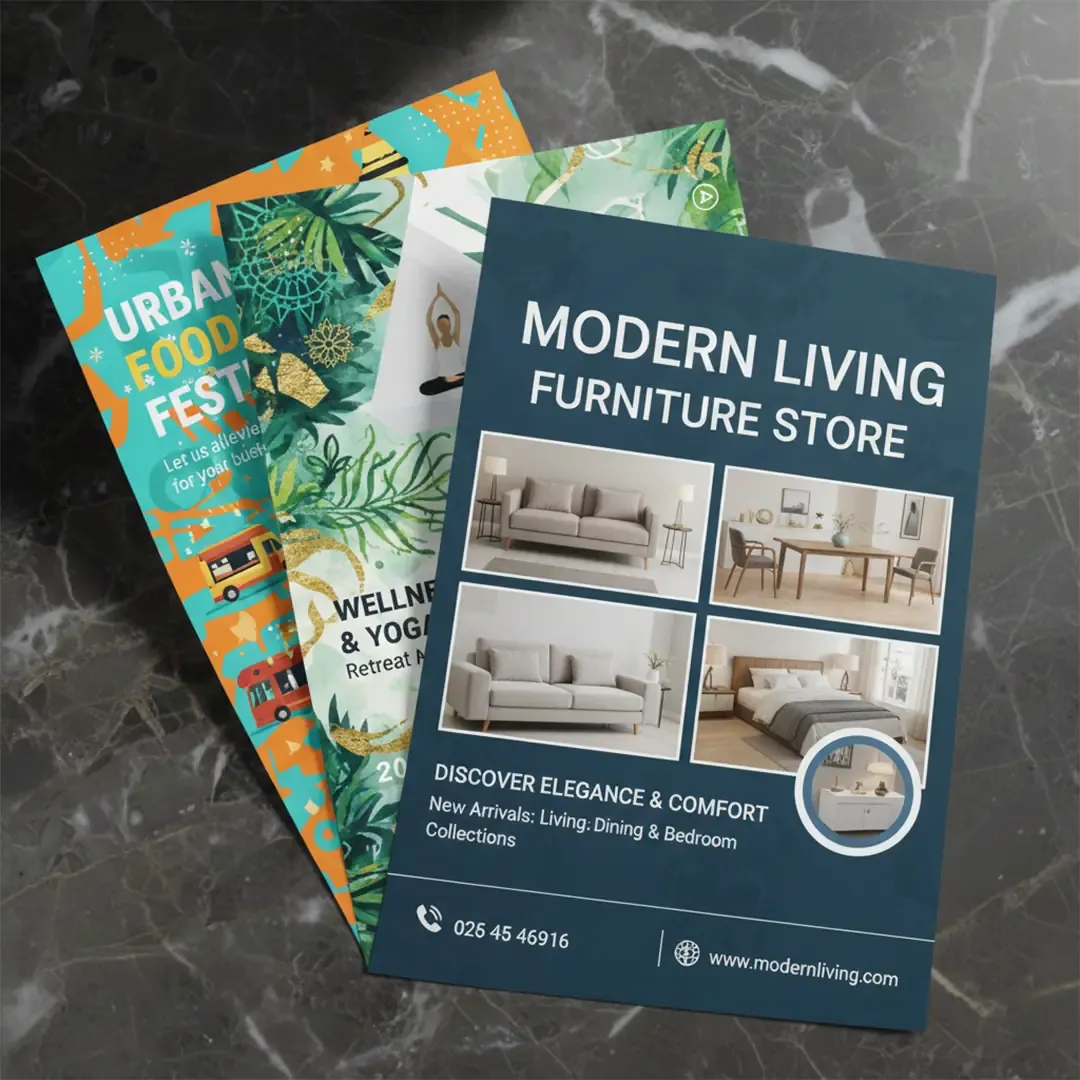 Custom Pamphlet Printing Delhi - Premium flyers by Printel Deziner