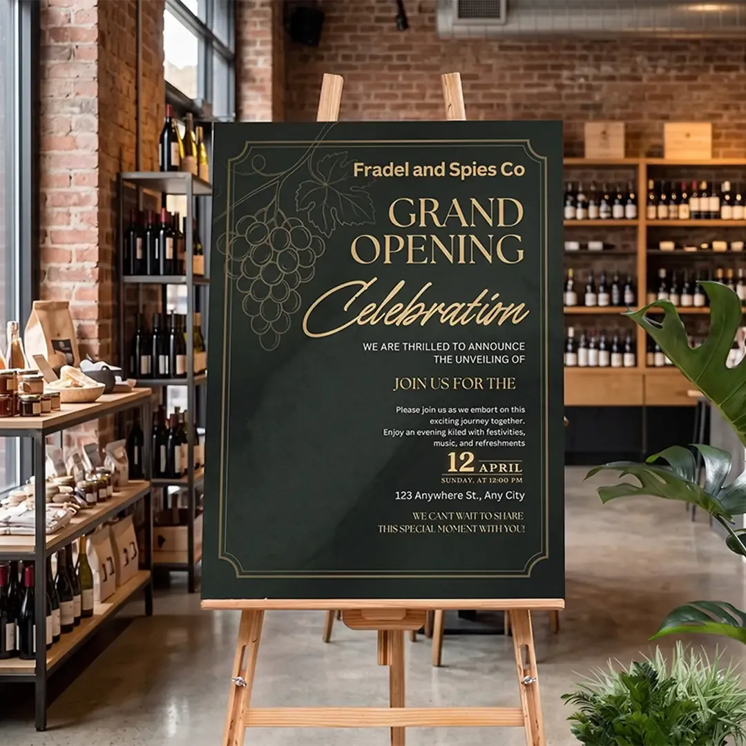 Premium Sunboard Printing in Delhi by Printel Deziner featuring a custom wedding welcome board and luxury retail sale signage on foam boards.
